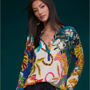 New Johnny Was Kimbra Stila Silk Blouse, Size L